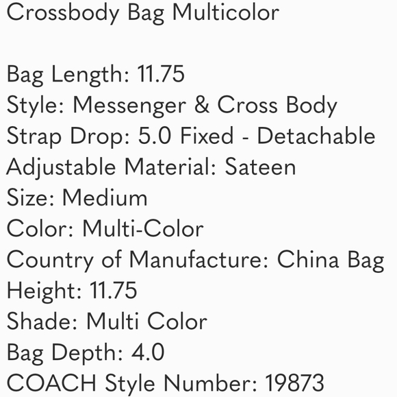 Coach Poppy Sateen Signature Monogram Crossbody Bag - Picture 13 of 13